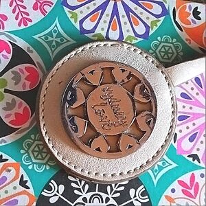 Sydney Love Beige & pink Leather Bag charm